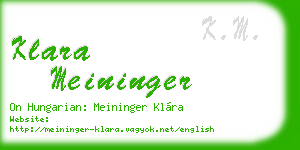 klara meininger business card